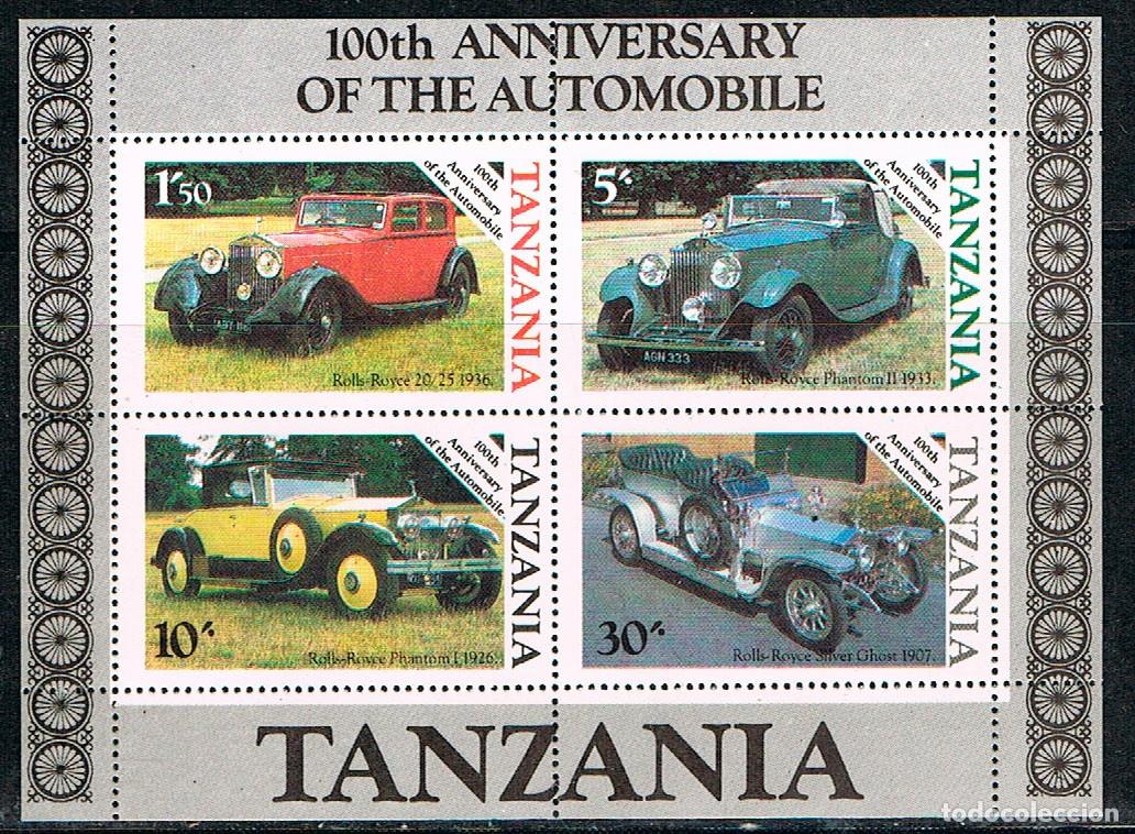 Stamps: TANZANIA IVERT HOJA BLOQUE N&ordm; 42, CENTENARIO DEL AUTOMOVIL, NUEVA ***