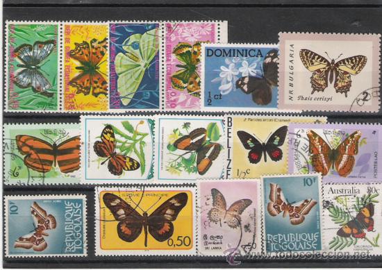 Sellos: TEMA MARIPOSAS GRAN LOTE DE SELLOS - Foto 1
