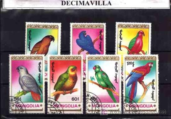 Sellos: FAUNA, MONGOLIA, AVES, L095, SERIE USADA Y COMPLETA - Foto 1
