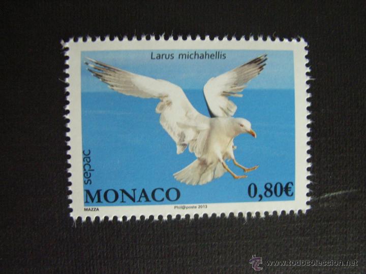 Sellos: MONACO A&Ntilde;O 2013. GAVIOTA. LARUS MICHAHELLIS - Foto 1