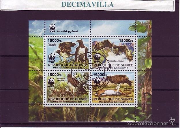 Sellos: L729, GUINEA, 2013, AGUILAS, WWF - Foto 1