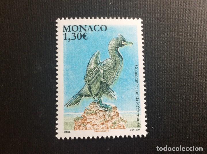 Sellos: MONACO  A&Ntilde;O 2018. AVES. CORMORAN - Foto 1