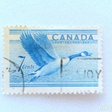 Sellos: SELLO POSTAL CANADA 1952, 7 CENT, AVE GANSO CANADIENSE EN VUELO, CONMEMORATIVO, USADO. Lote 152981902