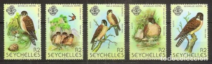 Sellos: SEYCHELLES. 1980. Yvert 429/433 ***. El cernicalo de Seychelles. - Foto 1