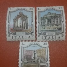 Sellos: SELLO ITALIA NUEVO. 1973. FUENTES FAMOSAS. TREVI, PRETORIA, INMACOLATELLA. ARTE. ARQUITECTURA. HISTO. Lote 365812196