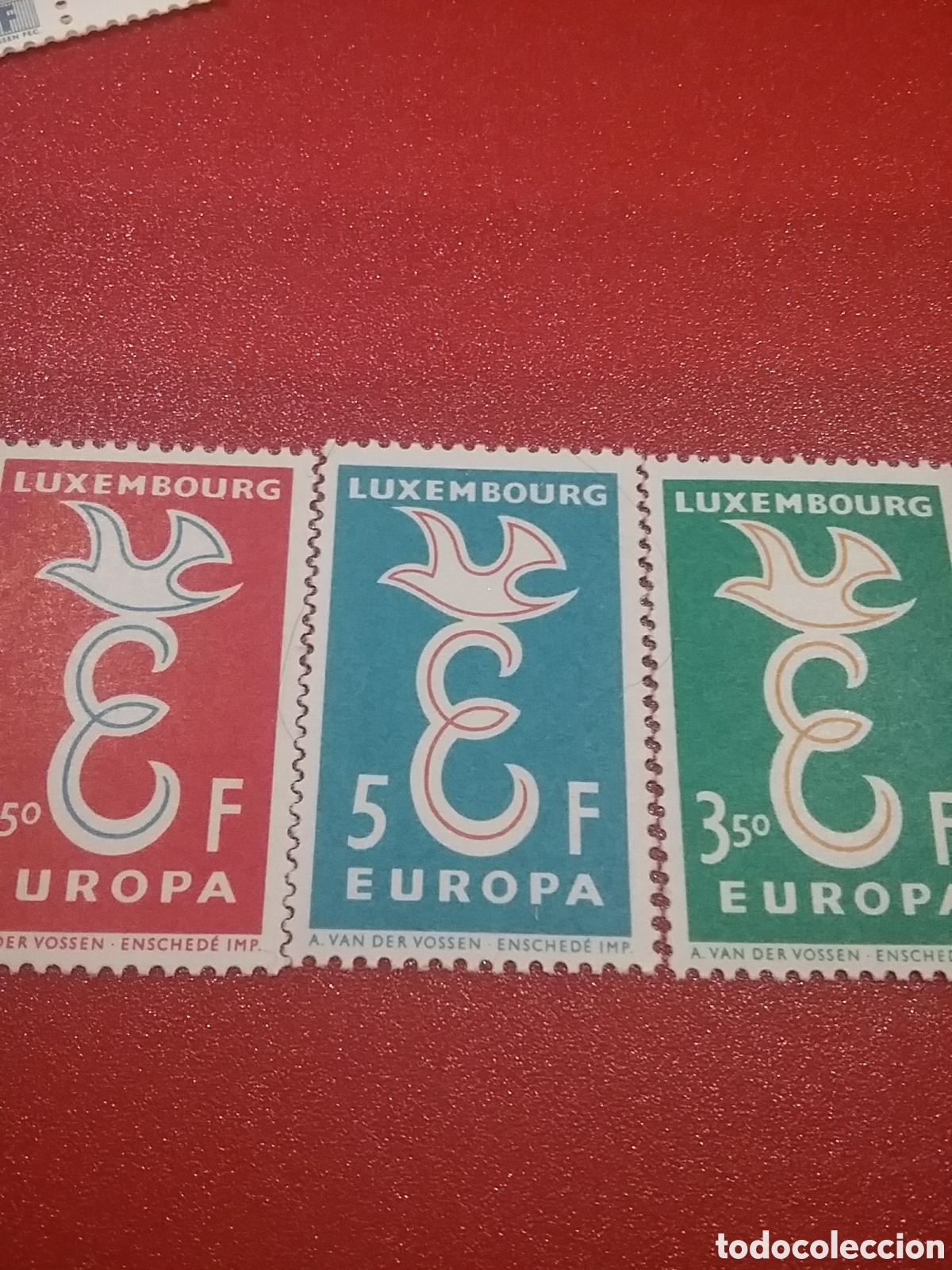 Stamps: Sello Luxemburgo nuevos. 1958. Europa, CEPT. Emisión conjunta. Union Postal. Paloma, ave. Letra