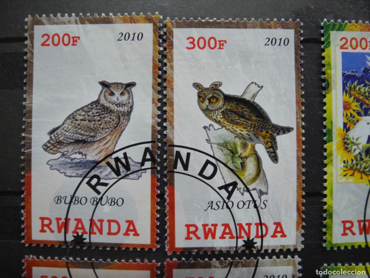 Sellos: Ruanda 2010. Ping&uuml;ino, b&uacute;ho, loro - Foto 2