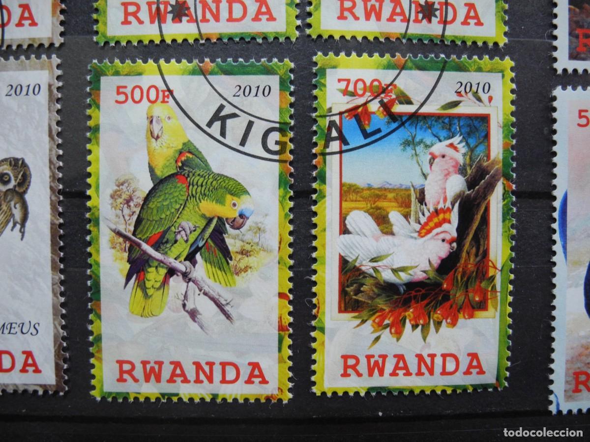 Sellos: Ruanda 2010. Ping&uuml;ino, b&uacute;ho, loro - Foto 5