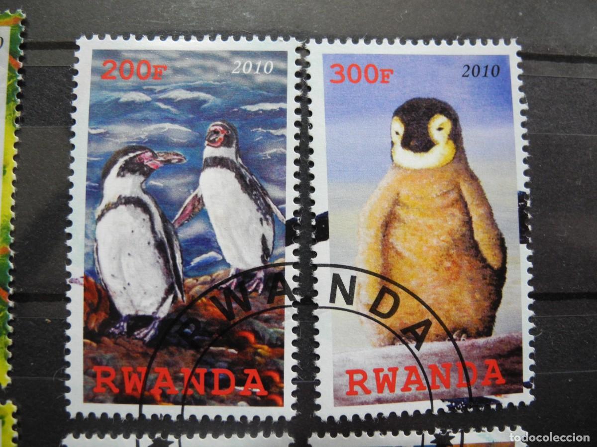Sellos: Ruanda 2010. Ping&uuml;ino, b&uacute;ho, loro - Foto 6