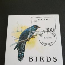 Sellos: HOJA DE BLOQUE TANZANIA BIRDS 1992 CON GOMA. Lote 402590039