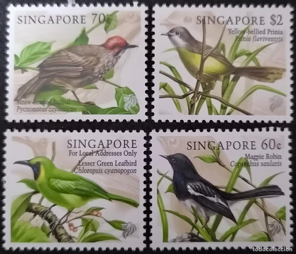 Sellos: SINGAPUR 1998 - AVES CANTORAS . - Foto 1