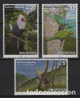 Sellos: Mauritius (2022) Set / Extinct Species - Birds - Foto 1