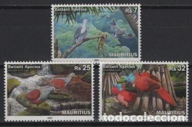 Sellos: Mauritius (2023) Set / Extinct Species - Birds - Foto 1