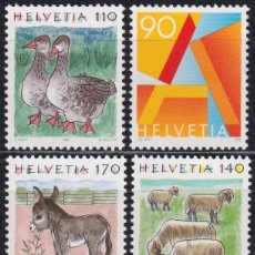 Sellos: F-EX45175 SWITZERLAND MNH 1995 FAUNA GOOSE SHEEP DONKEY BIRD AVES PAJAROS.
