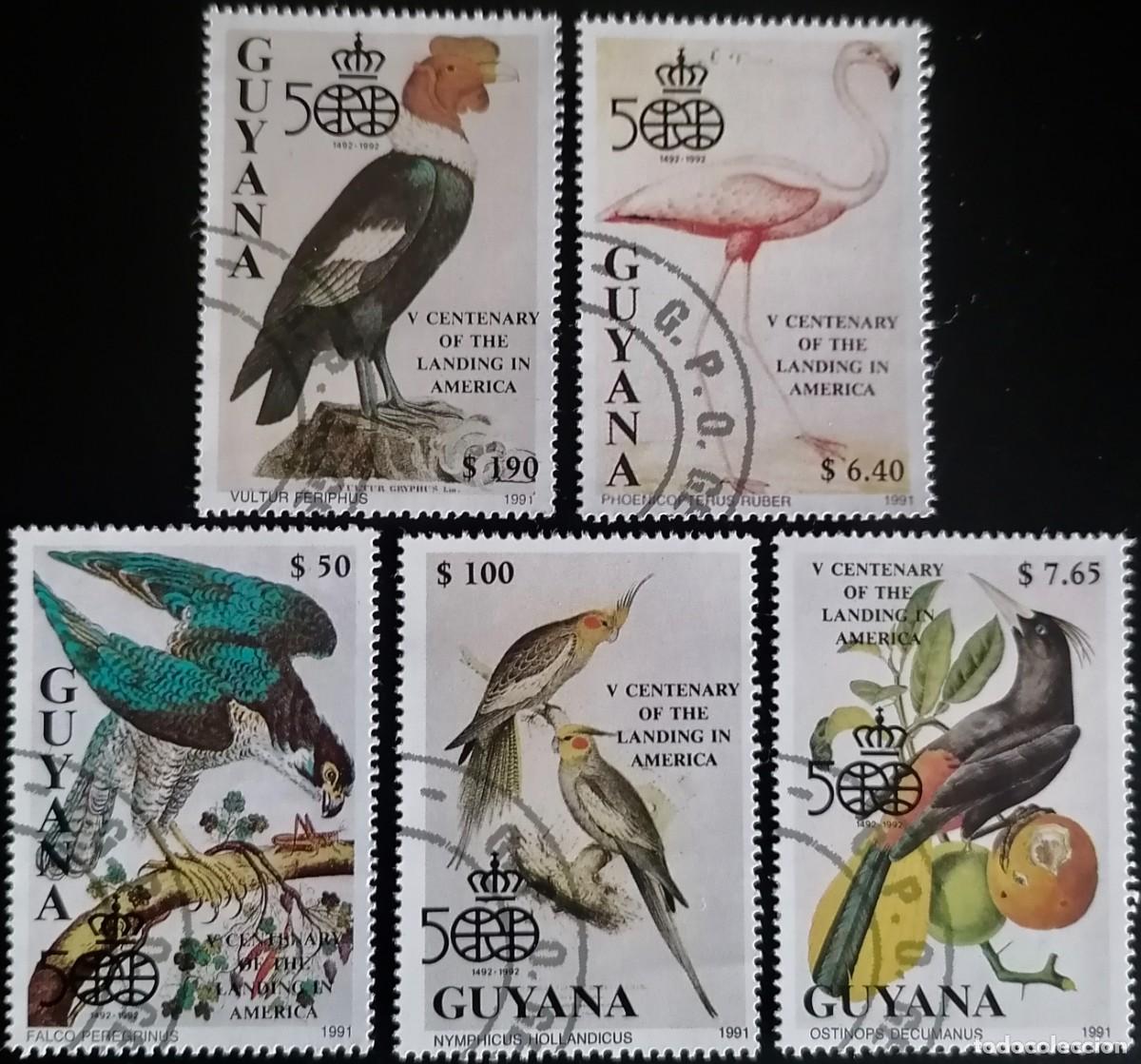 Sellos: GUYANA 1991 - AVES / V CENTENARIO . - Foto 1