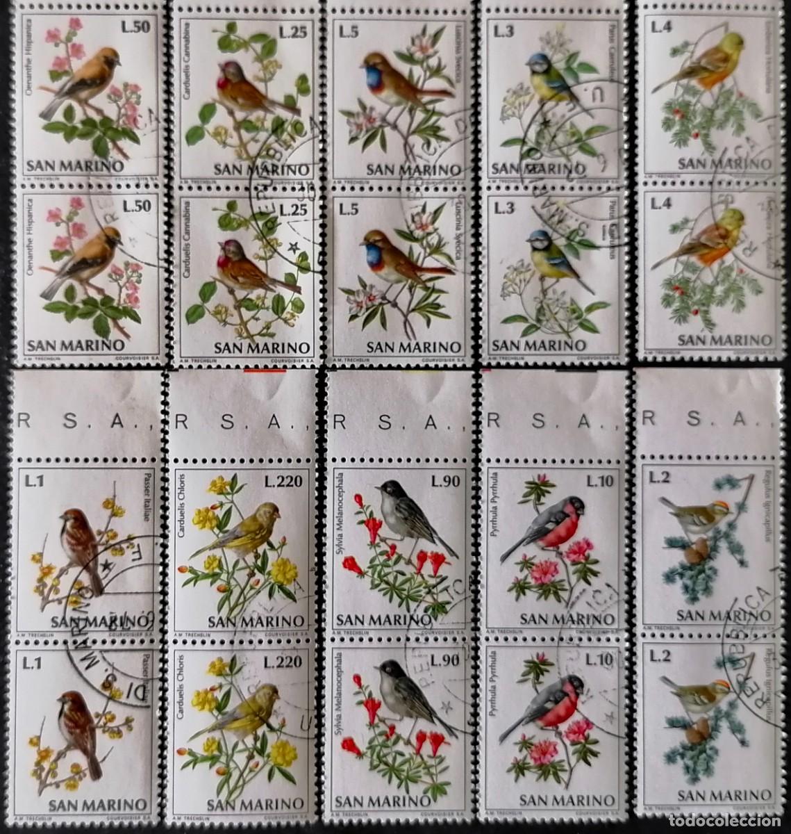 Sellos: SAN MARINO 1972 - P&Aacute;JAROS .