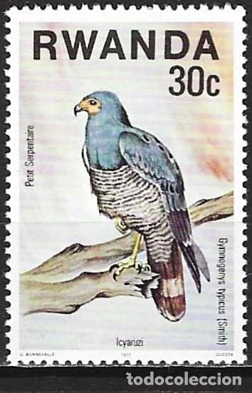 Sellos: Ruanda 1977 - Mi 894 - YT 805 - Ave rapaz : Halc&oacute;n - MNH**