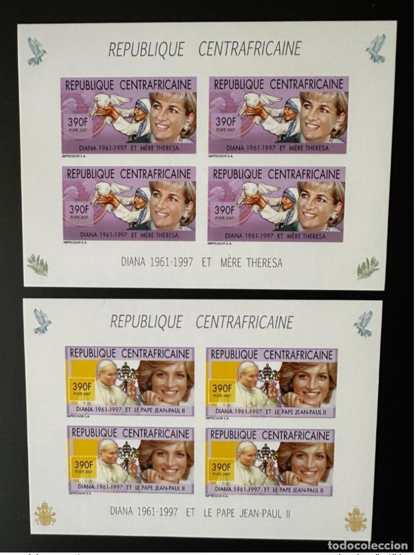 Sellos: Rep&uacute;blica Centroafricana 2007 Mi. 2944 - 2945 ND Papa Juan Pablo II Diana