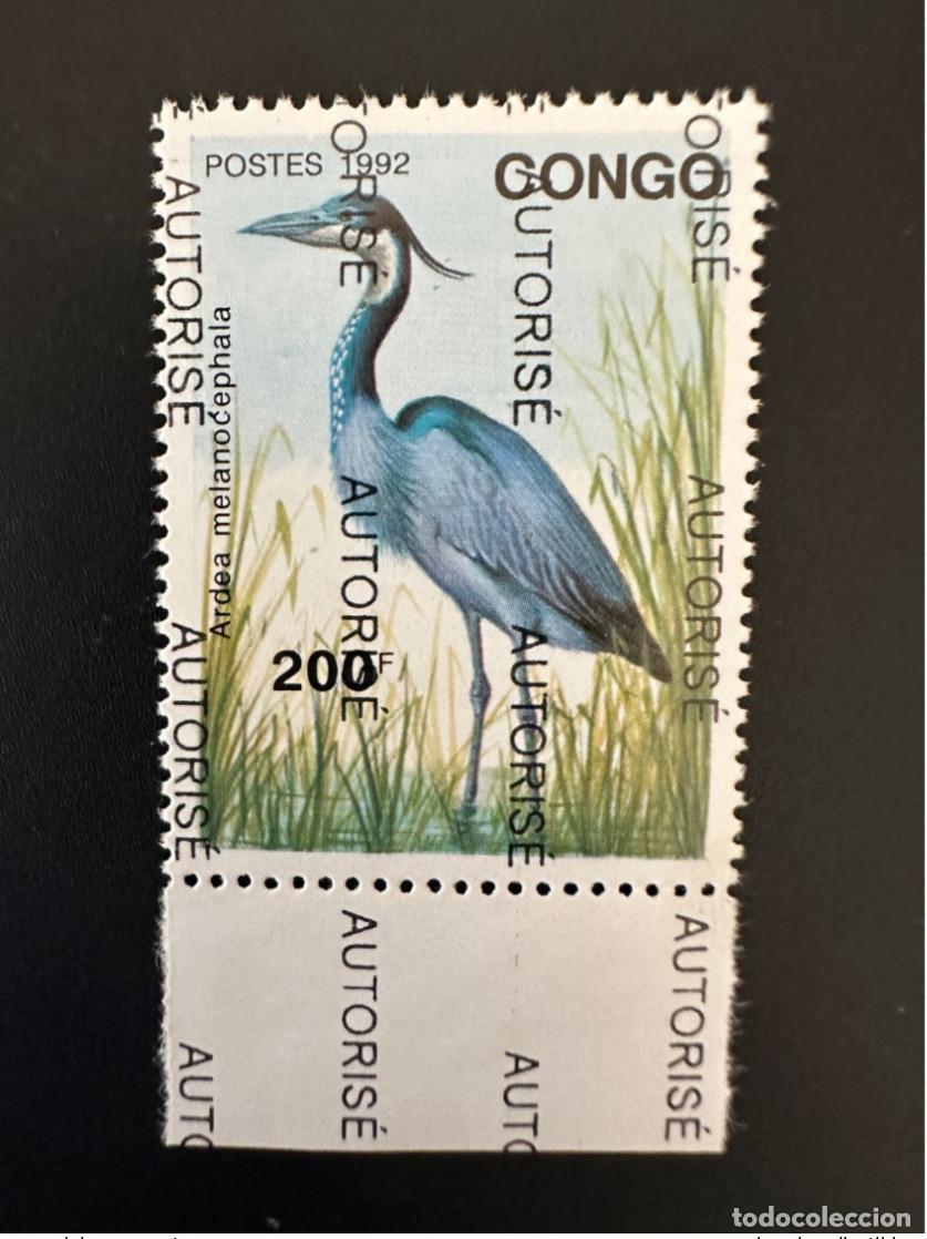 Sellos: Congo 1998 Mi. 1522 sobrecargado P&Aacute;JARO AUTORIZADO Vogel Ardea Melanocephala