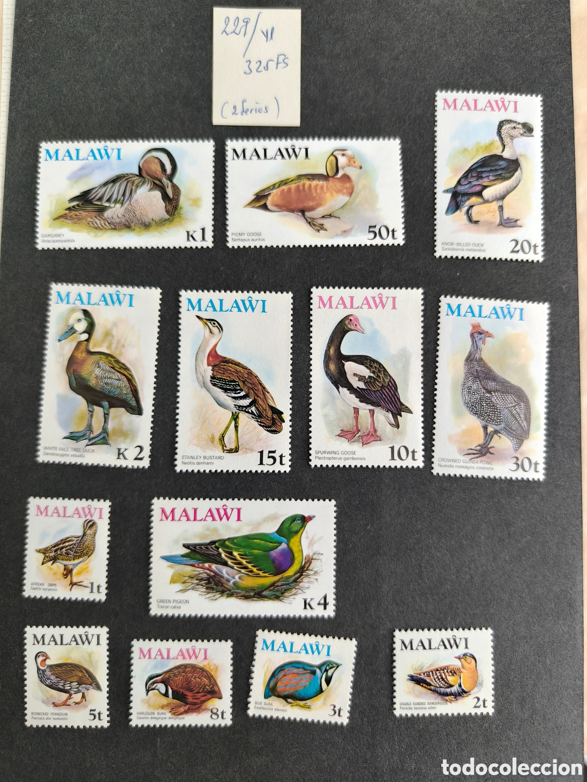 Sellos: Malawi sellos Aves Yvert 229/41 serie completa sellos nuevos ***