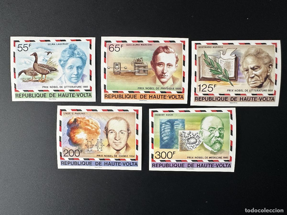 Sellos: Upper Volta 1978 Mi. 684 - 689 ND IMPERF Premio Nobel Koch Bird Dove Health