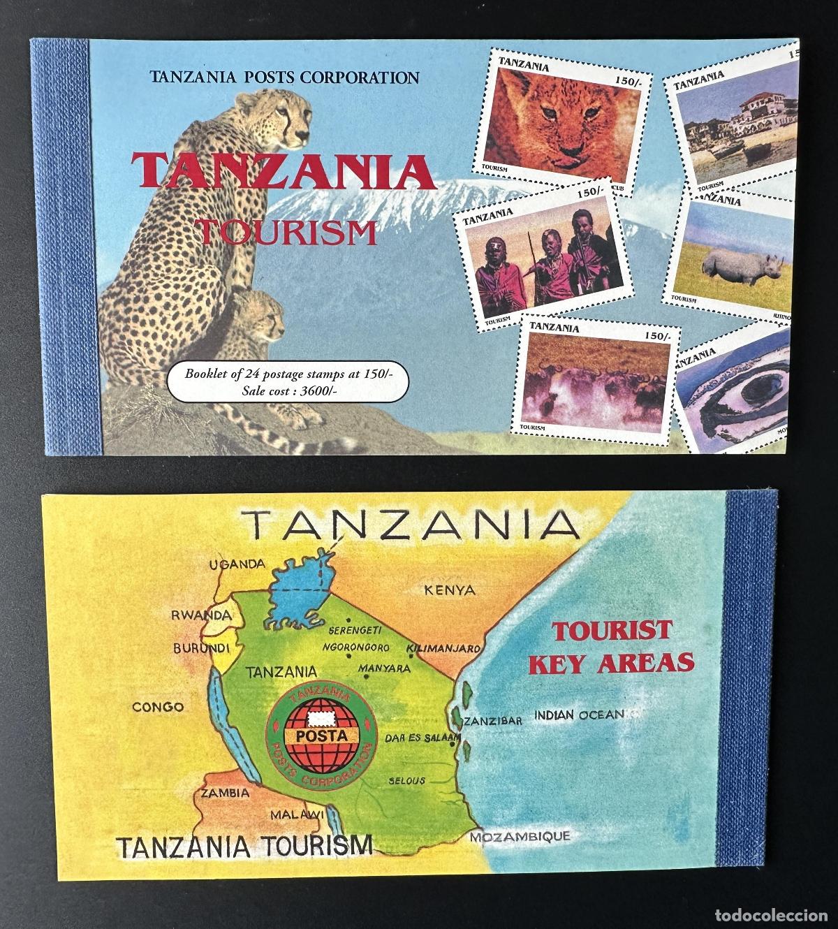 Sellos: Cuaderno Tanzania 1999 Mi. 3430 - 3453 Fauna Tourism Leopard Bird Elephant Wildlife