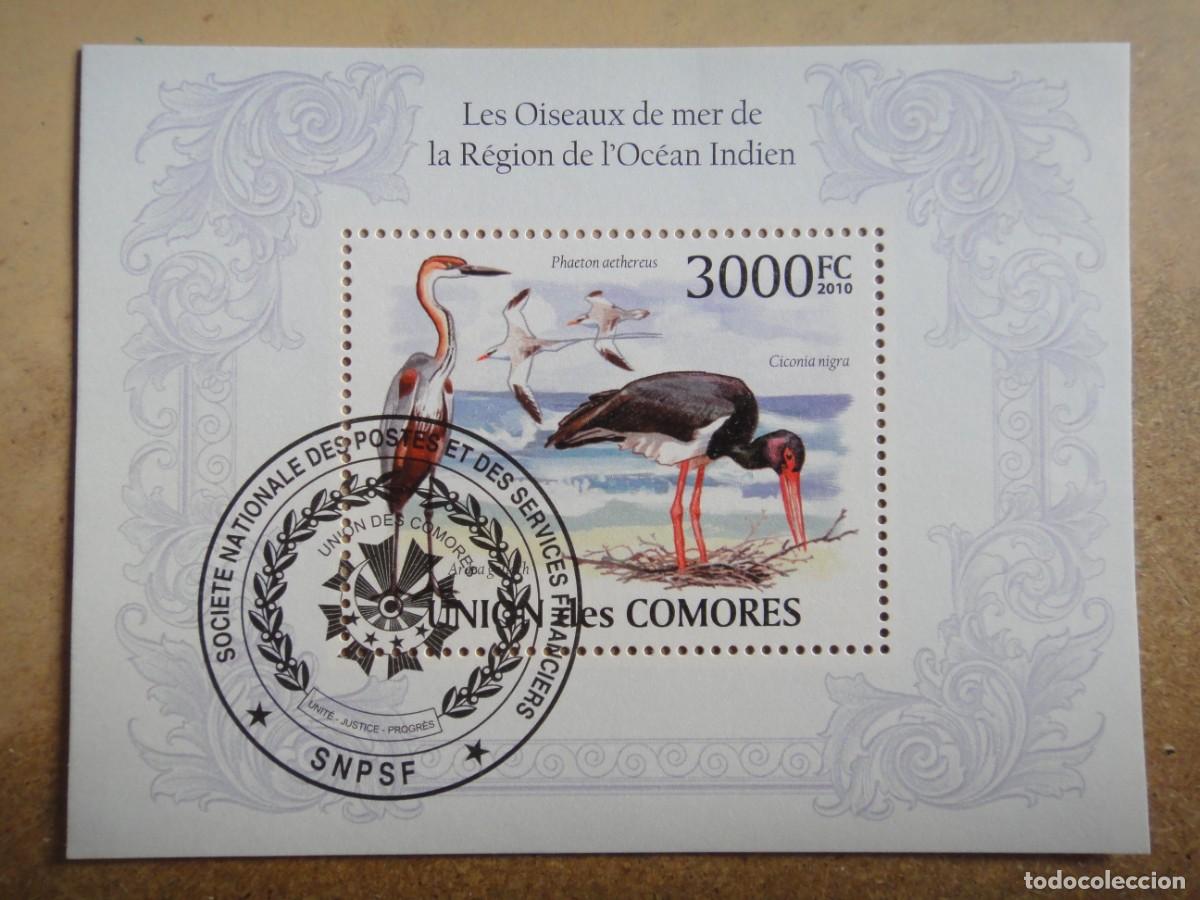 Briefmarken: Uni&oacute;n des Comores, H.B. Tema Aves. a&ntilde;o 2010 usada. Rf 102/749