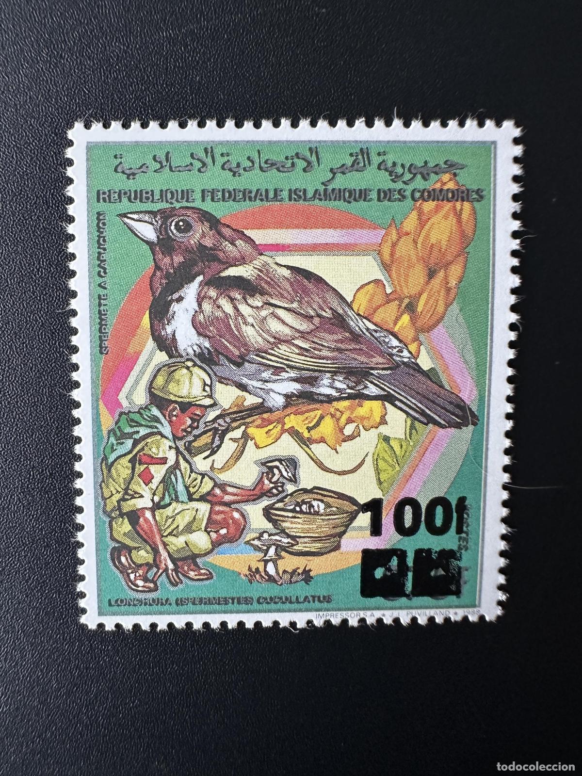 Sellos: Comoras 1994/1995 Mi. 1062 100F Scouts Scouting Hongo Overloaded Bird