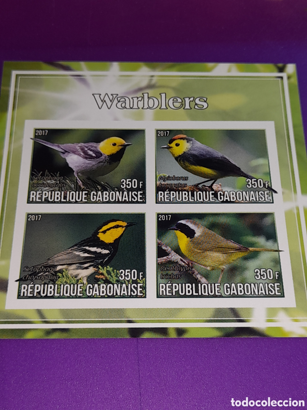 Sellos: HB Gabon nuevo/sd 2017. Currucas. Aves. Pajaros. Fauna. Animales