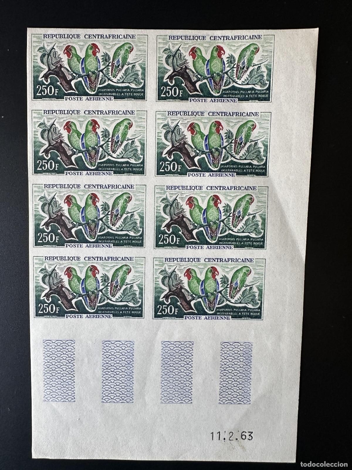 Sellos: P&aacute;jaro centroafricano 1962 Mi. 32 ND Agapornis Pullaria Inseparables