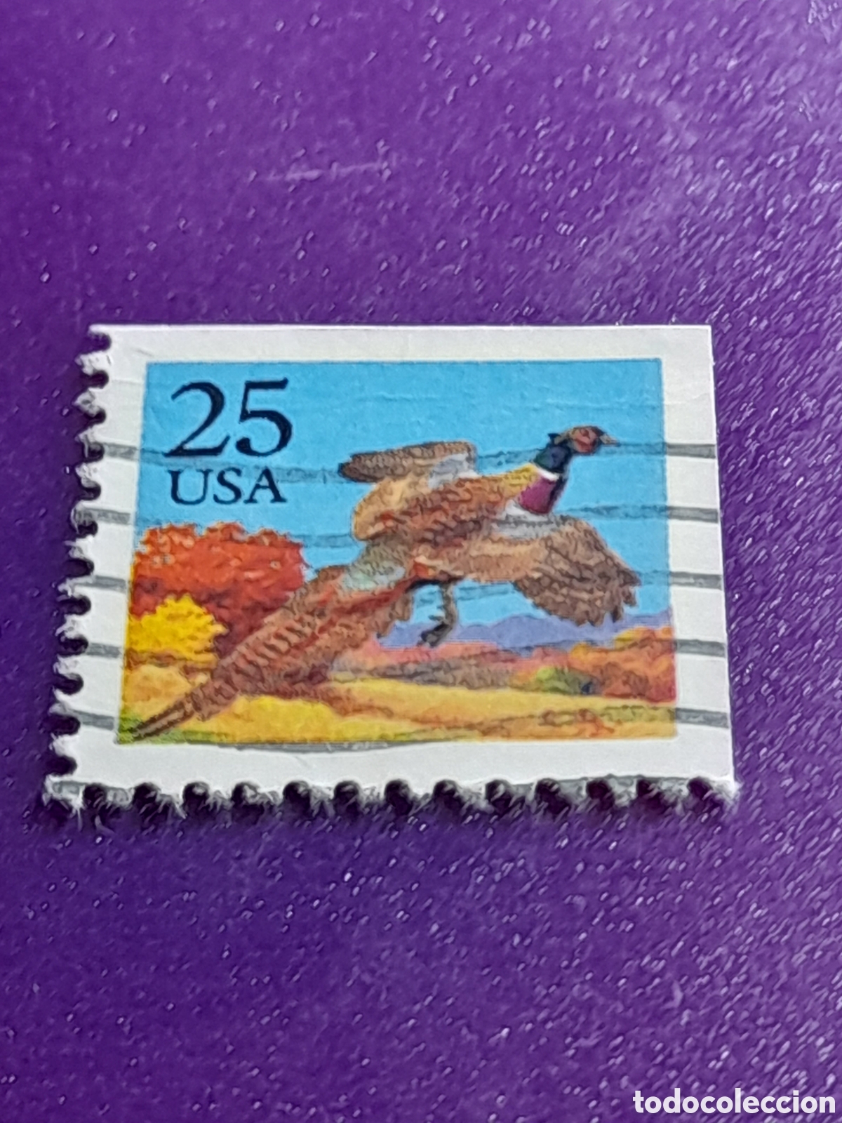 Sellos: Sello Estados Unidos mtdo/udo 1988. Aves. Fais&aacute;n. Aniamles. P&aacute;jaro. Fauna.