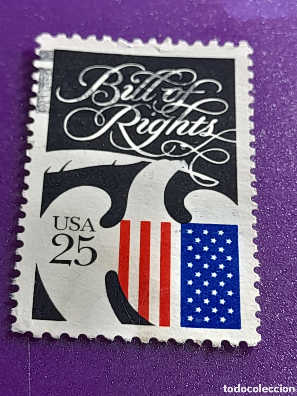 Sellos: Sello Estados Unidos mtdo/udo 1989. 200Aniv Constituci&oacute;n. &Aacute;guila. Animales heraldicos. Bandera. Aves
