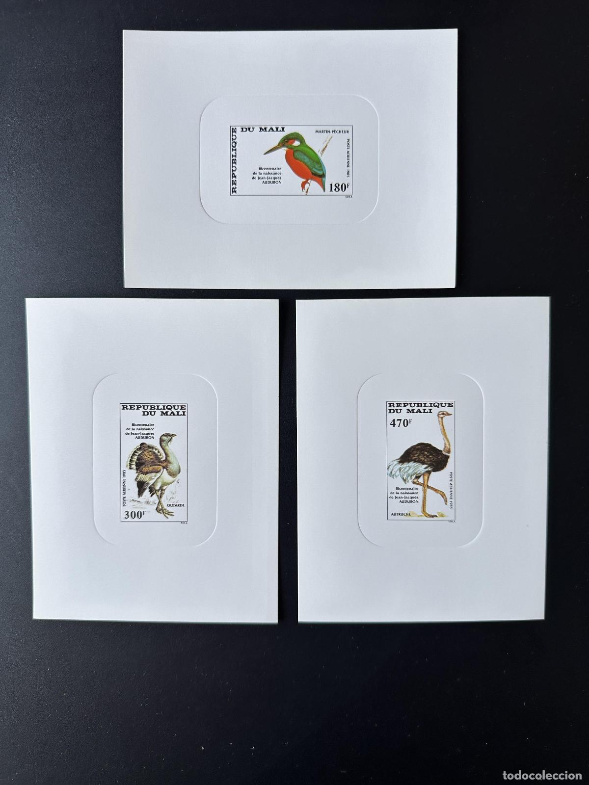 Sellos: Mali 1985 Mi. 1046 - 1048 a prueba de lujo Martin Fisherman Bird Audubon Avestruz