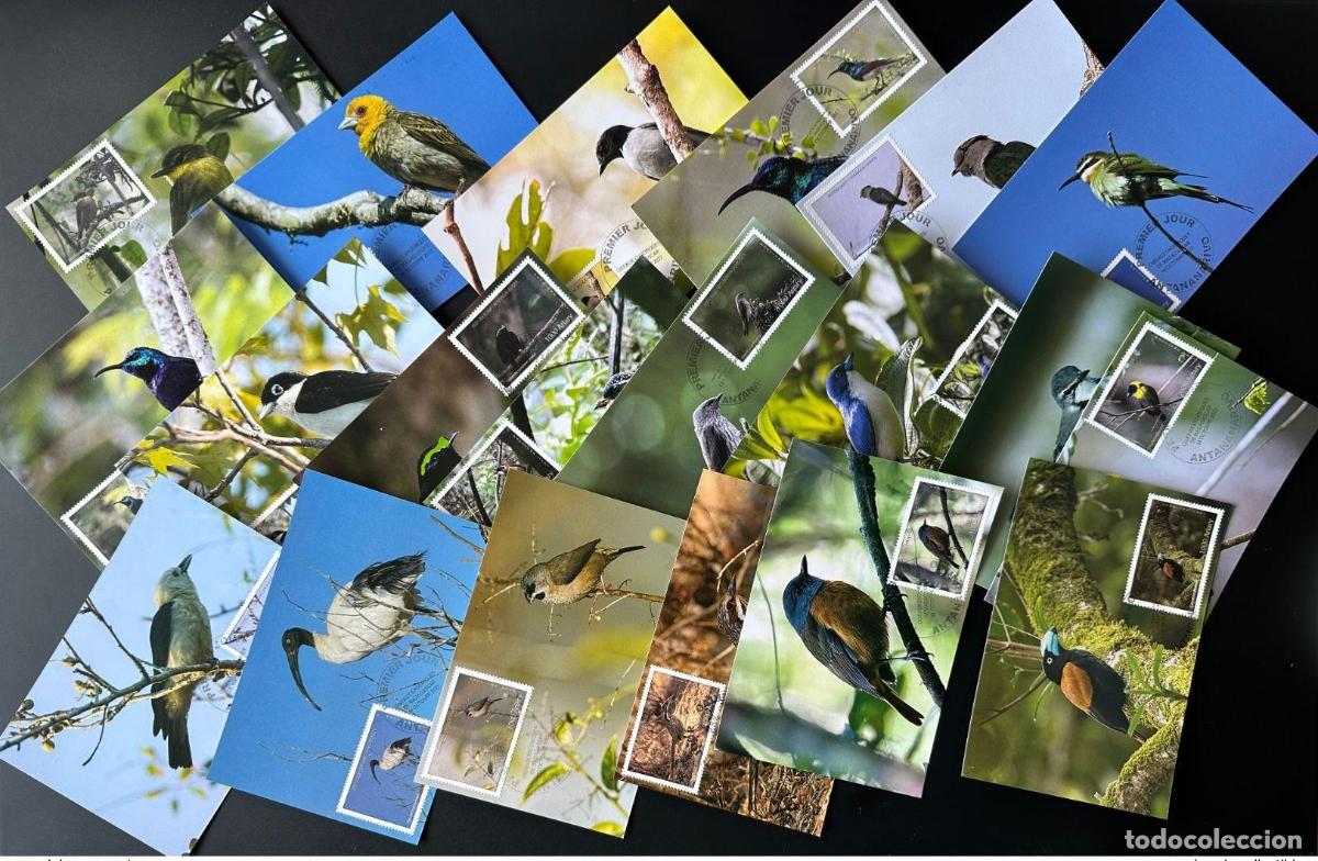 Sellos: Madagascar 2021/2022 Mi. 2726 - 2745 Mapa m&aacute;ximo Aves end&eacute;micas