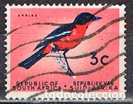 Sellos: Sudafrica n&ordm; 253, Bub&uacute; pechirrojo, usado