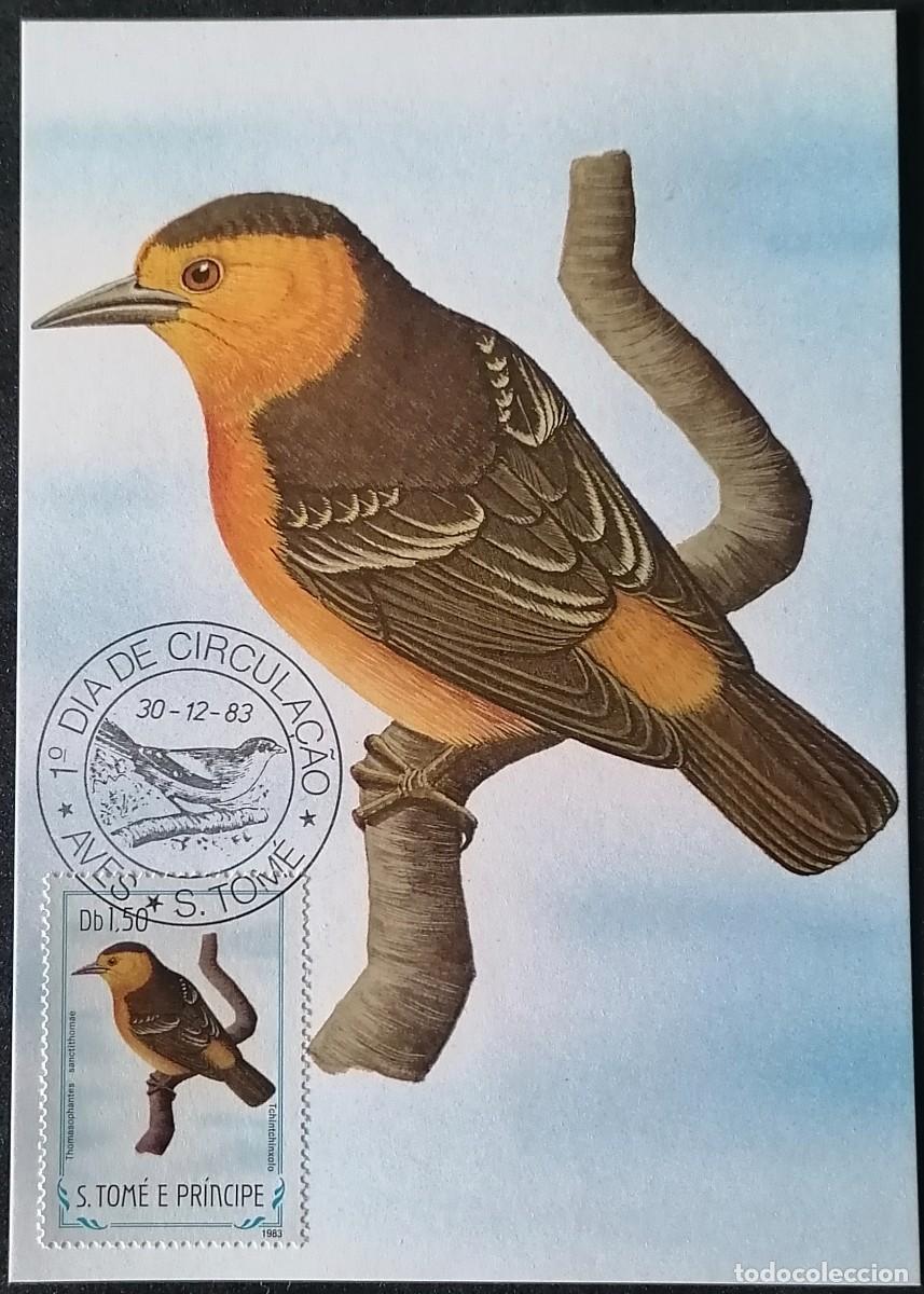 Sellos: SANTO TOM&Eacute; 1983 - TARJETA M&Aacute;X / TEJEDOR .