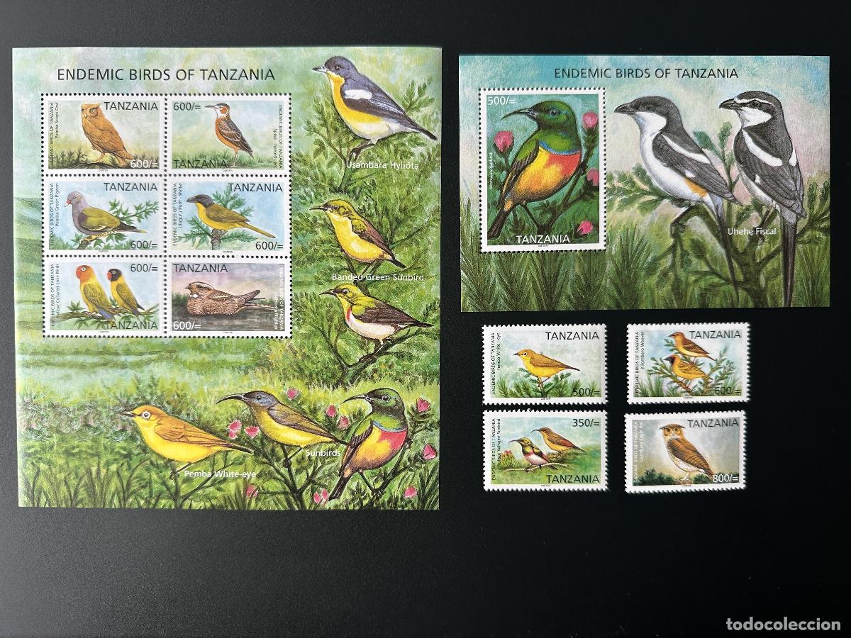 Sellos: Tanzania 2006 Mi. 4347 - 4356 Bl. 589 Aves end&eacute;micas Sunbird Fiscal