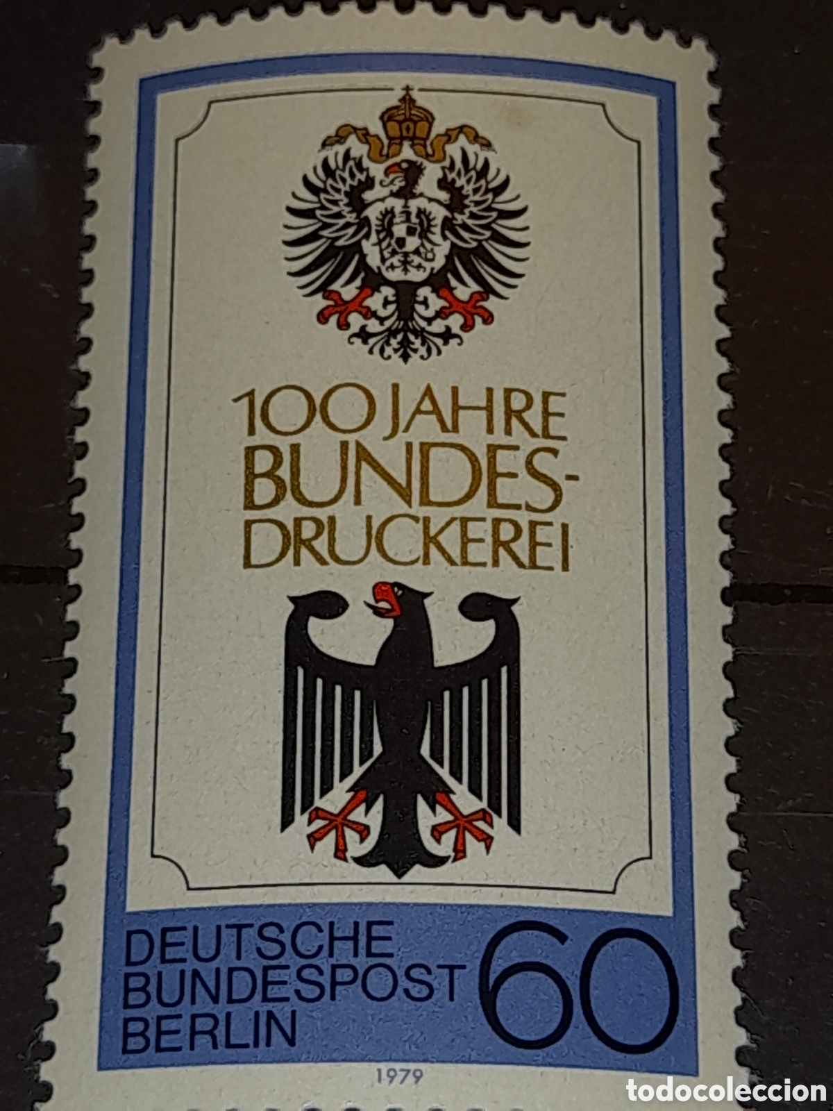 Sellos: Sello Alemania, Berlin nuevo 1979. 100Aniv imprenta nacional. Animales heraldicos. Aves. &Aacute;guila. Esc