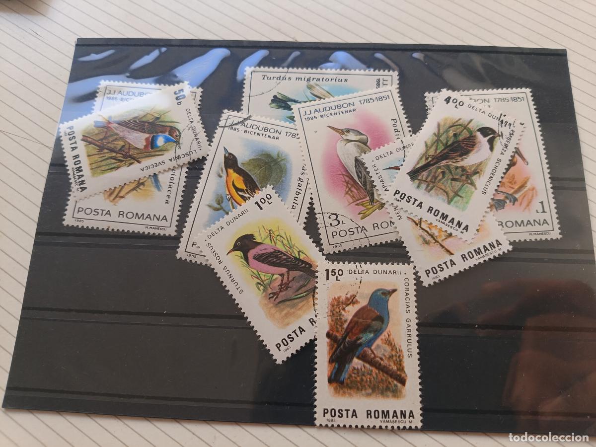 Sellos: Aves. Lote de sellos. Ruman&iacute;a
