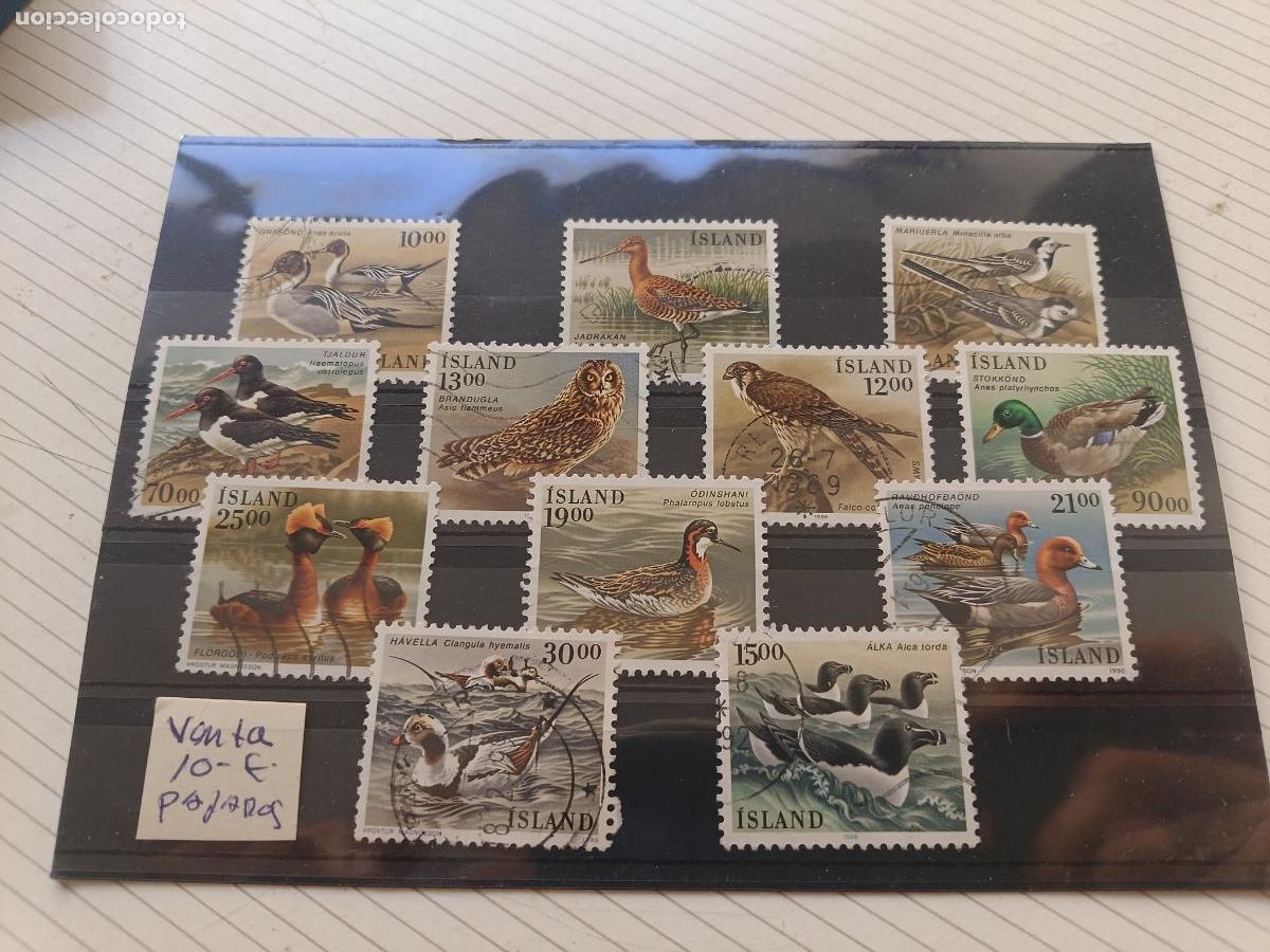 Sellos: Aves. Lote de sellos. Islandia
