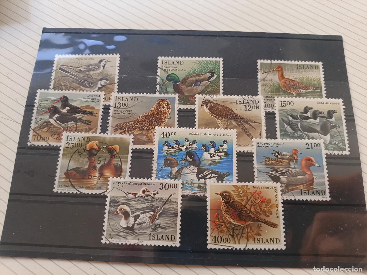 Sellos: Aves. Lote de sellos. Islandia