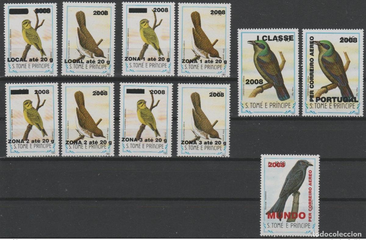 Sellos: Santo Tom&eacute; y Pr&iacute;ncipe 2008/2009 Mi. 3947 - 3969 Birds V&ouml;gel Fauna 11v