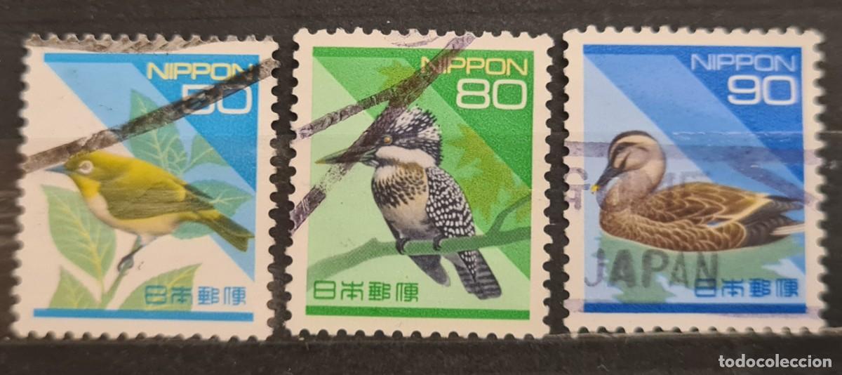 Sellos: Serie completa de sellos usados de Jap&oacute;n 1993: aves