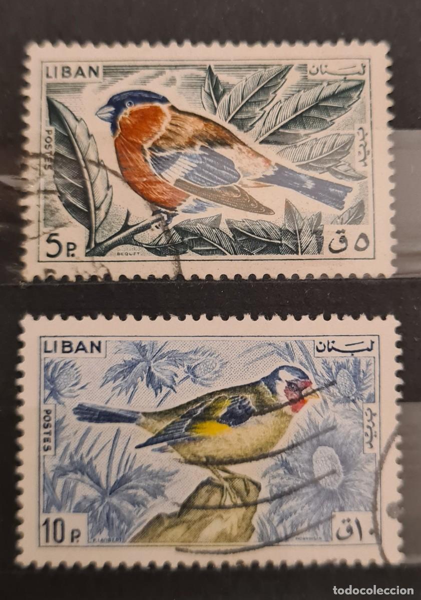 Sellos: Serie de sellos usados de L&iacute;bano 1965: aves