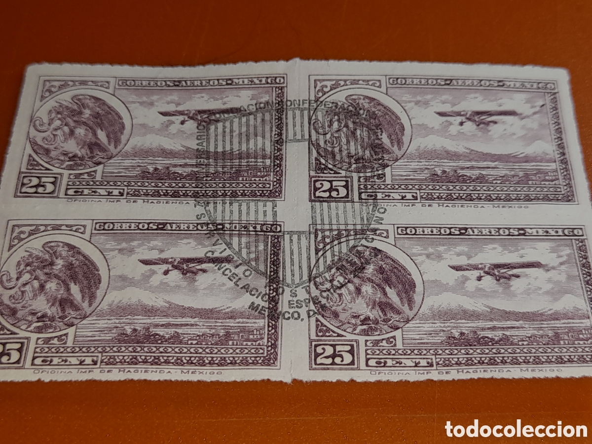 Sellos: Sello, ruleta (1/6v) M&eacute;xico nuevo 1929 - 1930. C aereo Aeroplano. Aviones Escudo armas Aguila Aves