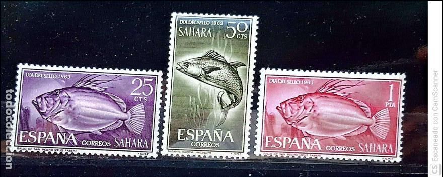 Sellos: Sahara. 209/11 Peces: Chactodipterus goreensis y mero. 1962. Sellos nuevos y numeraci&oacute;n Yvert.