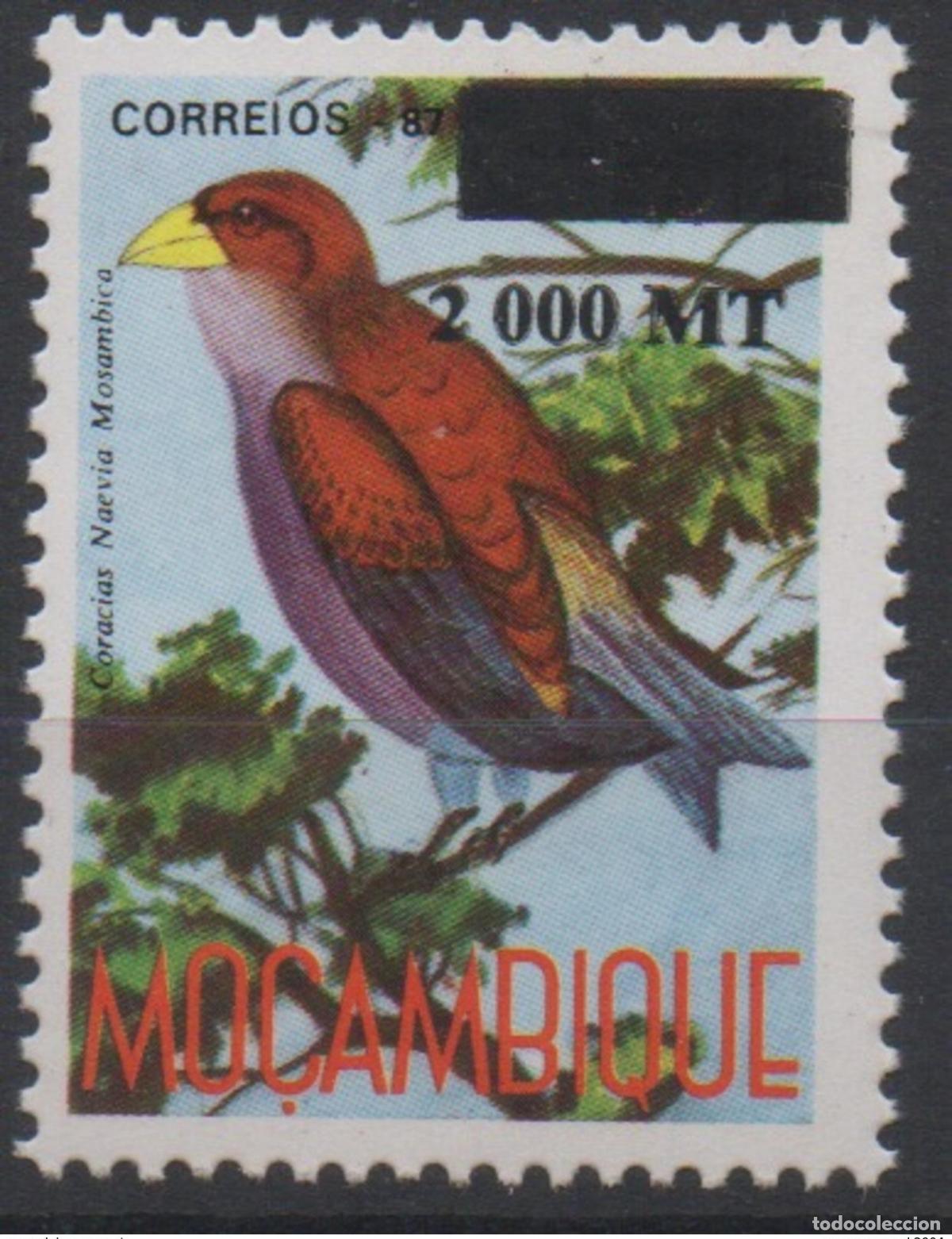 Sellos: Mozambique Mo&ccedil;ambique 1998 Bird Vogel Overprint Mi.? MNH es escaso
