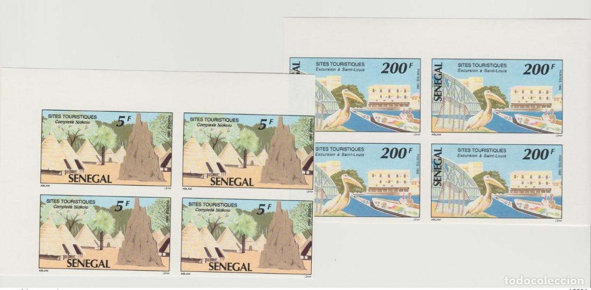 Sellos: Senegal 1992 ND Imperf Lugares tur&iacute;sticos Bird Vogel Fauna