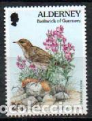 Sellos: ALDERNEY IVERT N&ordm; 101, BISBITA COSTERO Y ALHELI, NUEVO **