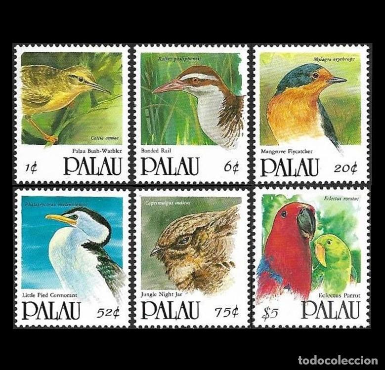 Sellos: Palaos (Palau) 1992 | Birds / Oiseaux / Aves | Yv: 470/5 - Mi: 525/530 MNH